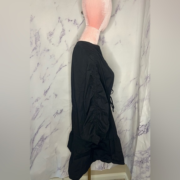 Aster The Label Black Ruched Shirt Dress Sz M - Picture 6 of 8